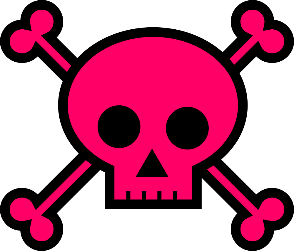 OnlineLabels Clip Art - Skull And Crossbones Large Pink